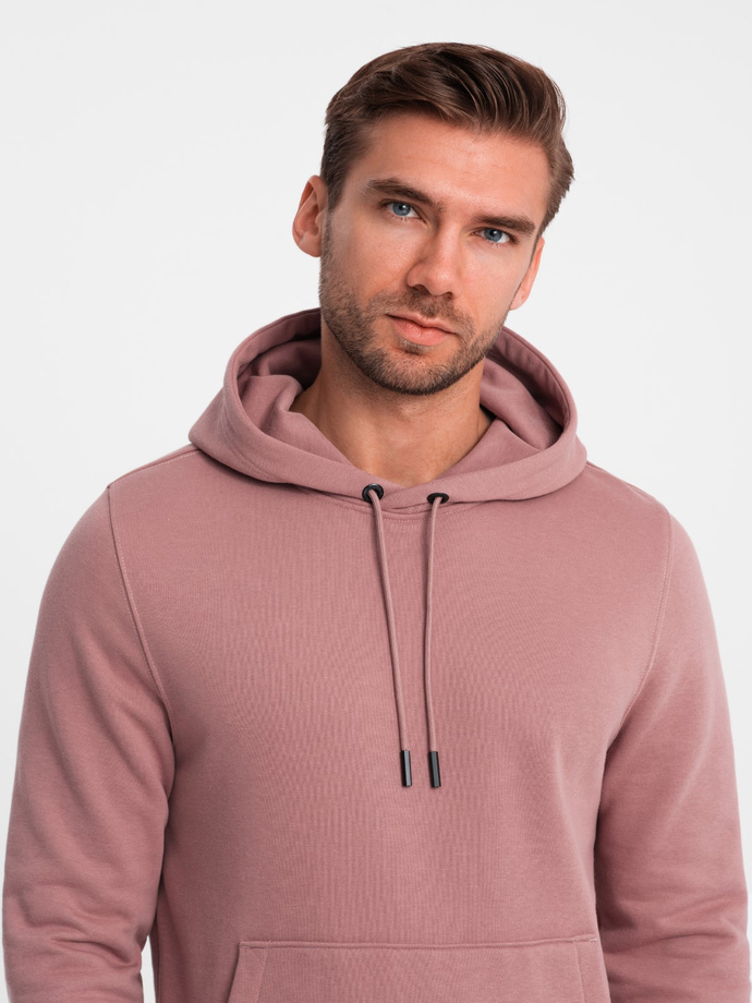 Set trening pentru bărbați BASIC tricoul kangaroo + pantaloni de jogging - roz închis V4