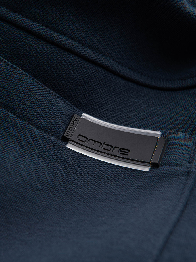 Pánske bavlnené tepláky BASIC - tmavomodré V1 OM-PABS-0174