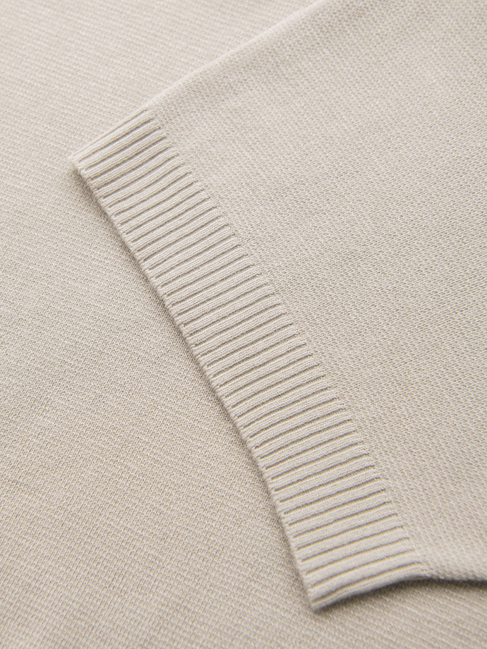 Pánska polokošeľa bez gombíkov s klasickou väzbou - svetlosivá V3 OM-POSS-0159