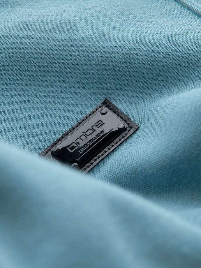 Pánska mikina klokanka s kapucňou a kovovou sponou - modrá V4 OM-SSNZ-0141