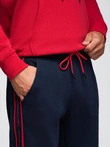Pantaloni jogger sport pentru bărbați cu bordură - albastru marin V3 OM-PASK-0284