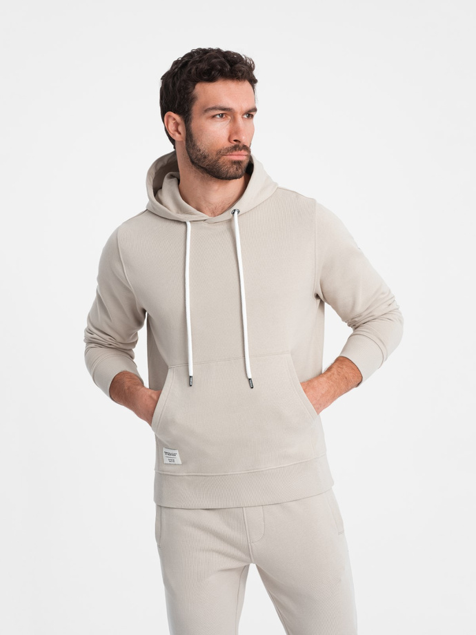 Set trening bărbătesc top kangaroo + pantaloni - cenușă V1 Z80