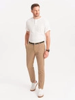 Pantaloni chino pentru bărbați cu talie decorativă - nisip V5 OM-PACP-0118