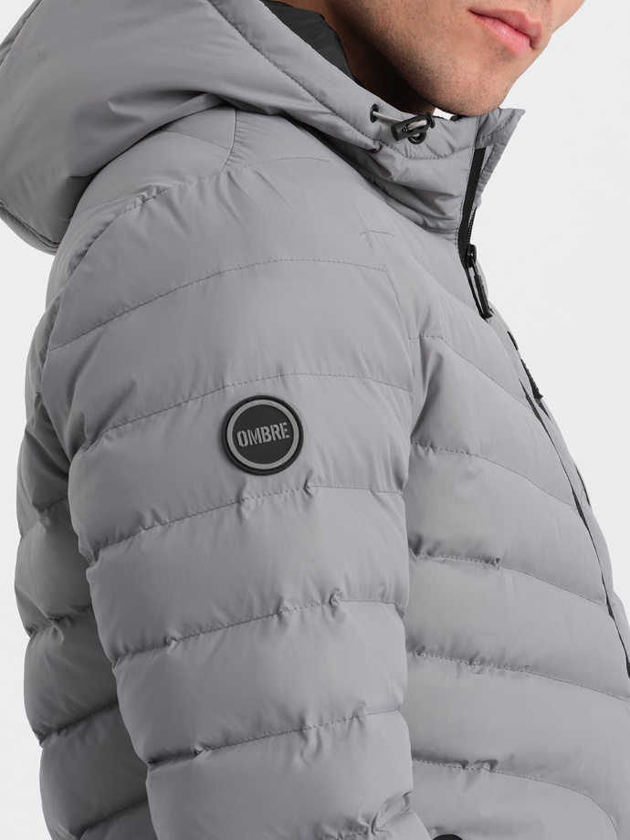 Jachetă sport matlasată pentru bărbați - gri V5 OM-JALP-0118