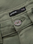 Men's classic denim shorts with rolled up leg - light olive V5 OM-SRDS-0162