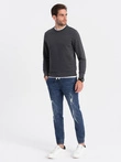Vyriškos JOGGERS džinsinės kelnės su trynimu - mėlynos V3 OM-PADJ-0150