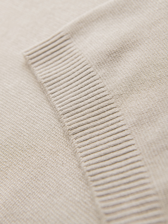 Cămașă bărbătească clasică tricotată cu manșete cu nervuri - gri deschis V3 OM-TSCT-0252