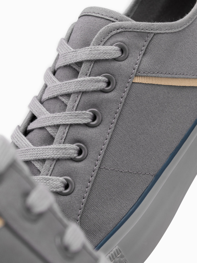 Pantofi sport clasici pentru bărbați cu nituri - gri V4 OM-FOTL-0147