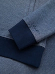 Jachetă bomber din tricot pique pentru bărbați - albastru marin V2 OM-SSZP-0238