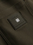 Pánské kalhoty REGULAR z tkaniny s nákladními kapsami - tmavě olivově zelené V1 OM-PACG-0178
