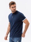 Bluza polo simpla barbati - bleumarin S1381