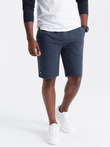 Men's ottoman knitted short sweat shorts - navy blue V1 OM-SRSK-0150