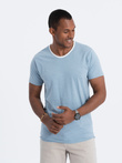 Tricou pentru bărbați cu finisaj brut - albastru V4 OM-TSCT-22SS-004