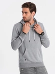 Men's hooded sweatshirt - grey melange V B979