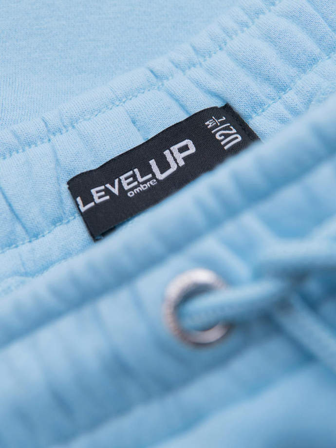 Unisex teplákové šortky s rebrovaným pásom - modré V8 OU-SRBC-0101