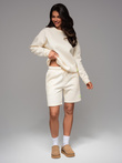 UNISEX sweatshirt + shorts set - cream V2 Z108