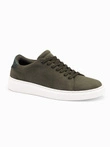 Pantofi sneaker clasici pentru bărbați din piele de căprioară moale - dark olive V3 OM-FOCS-0163
