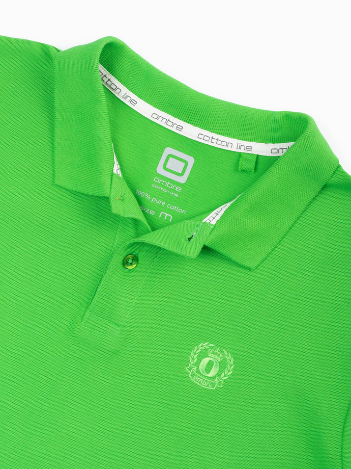 Tricou polo bărbătesc din tricot piqué - verde V25 S1374