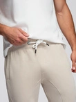 Pantaloni de trening jogger pentru bărbați - bej deschis V1 OM-PABS-0173