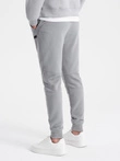 Pantaloni de trening pentru bărbați cu inserții din țesătură ottoman - gri V5 OM-PASK-0127