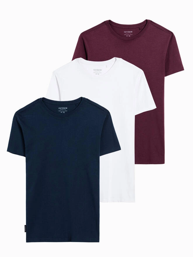 BASIC 3-pack cotton t-shirt set - mix V22 Z30