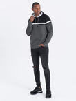 Men's tri-color hoodie - gray V2 OM-SSNZ-22FW-014