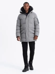 Jachetă parka lungă pentru bărbați - gri V2 OM-JALJ-0201