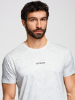 Men's cotton t-shirt with double printed logo - white V1 OM-TSPT-0211 