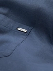 Cămașă bărbătească din bumbac REGULAR FIT cu buzunar - albastru V3 OM-SHCS-0147