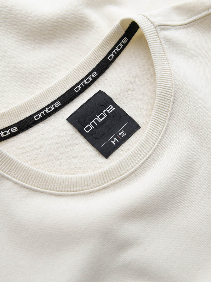 Pánská nepromokavá mikina s kovovou sponou - krémová V2 OM-SSNZ-0136