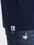 Men's cotton tricolor t-shirt with logo - navy blue and red V5 S1747