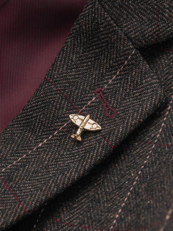 Dekoratyvinis metalinis drabužių segtukas - aukso spalvos V1 OU-ACPN-0117 