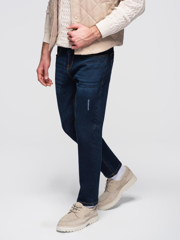 Pánské džínové kalhoty REGULAR FIT - tmavě modré V4 OM-PADP-0241