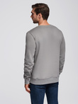 BASIC men's sweatshirt with round neckline - grey V8 OM-SSBN-0175