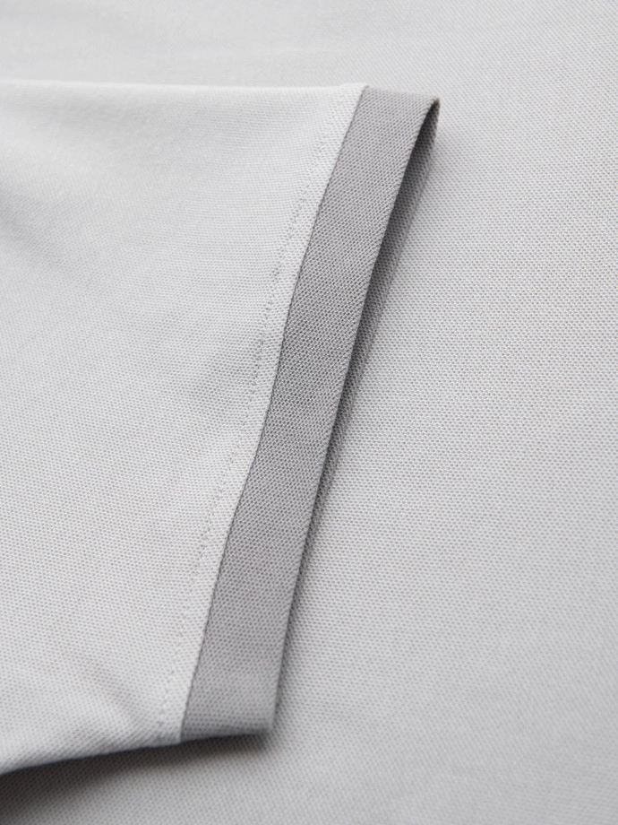 Men's T-shirt with contrasting inserts and crew neckline - light grey V4 OM-TSCT-0198