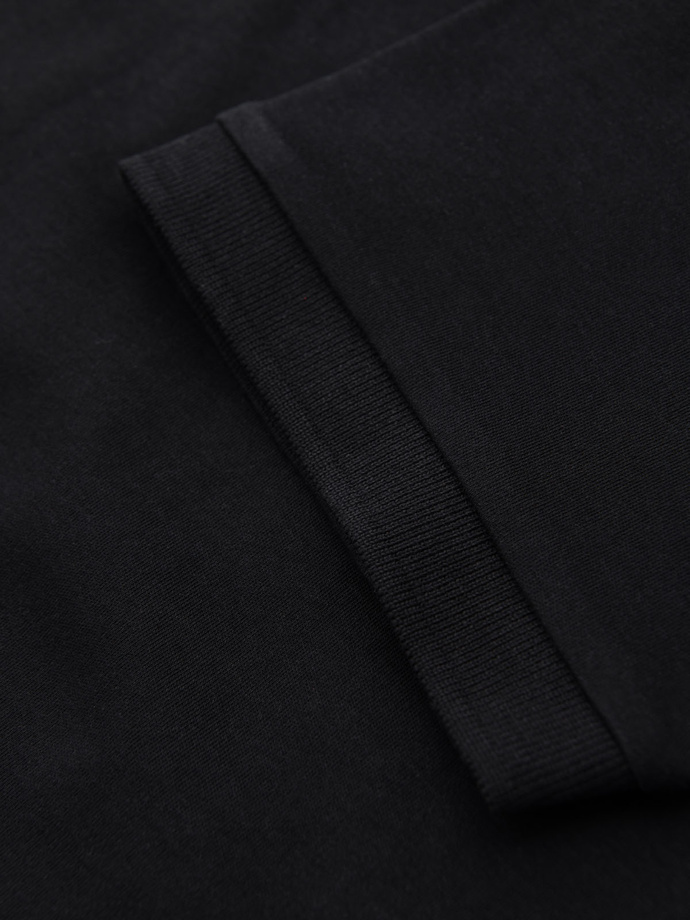 Men's polo shirt with zip neckline - black V6 OM-POSS-0148