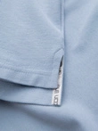BASIC men's single color pique knit polo shirt - blue denim V17 OM-POBS-0100
