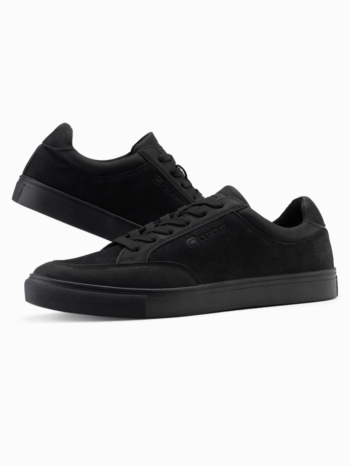 Monochromatic men's streetwear style shoes - black V3 OM-FOTL-0183