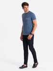 Ombre Streetstyle men's cotton pocket print t-shirt - indigo V9 OM-TSCT-0108