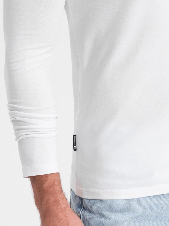 Vyriškas SLIM FIT rinkinys ilgomis rankovėmis su V formos iškirpte ir logotipu 2 vnt. - 2x baltas V4 Z103