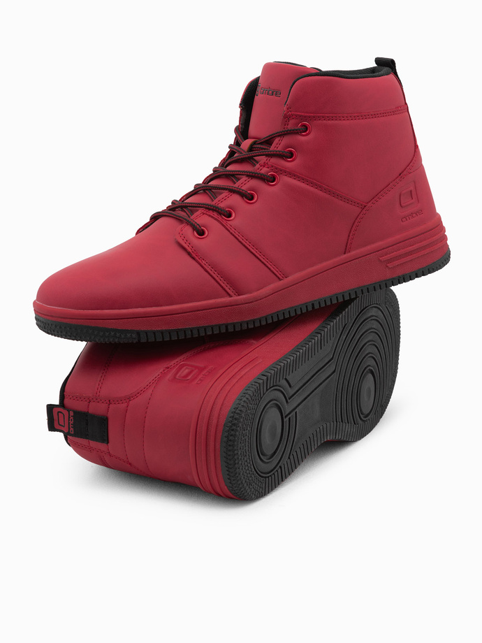 Adidași cu gleznă izolată pentru bărbați - roșu V1 OM-FOSH-0123