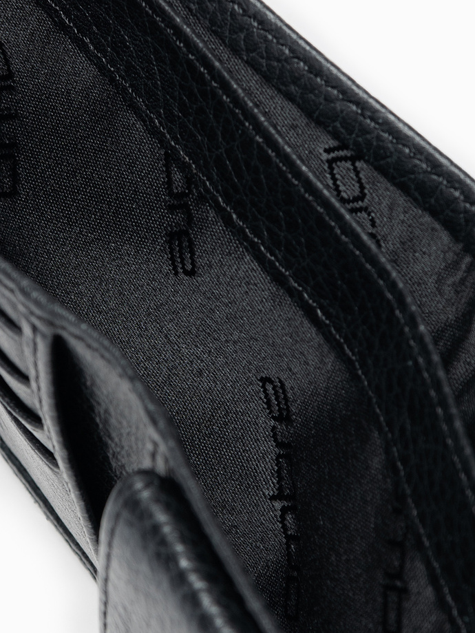 Men's leather wallet - black A609