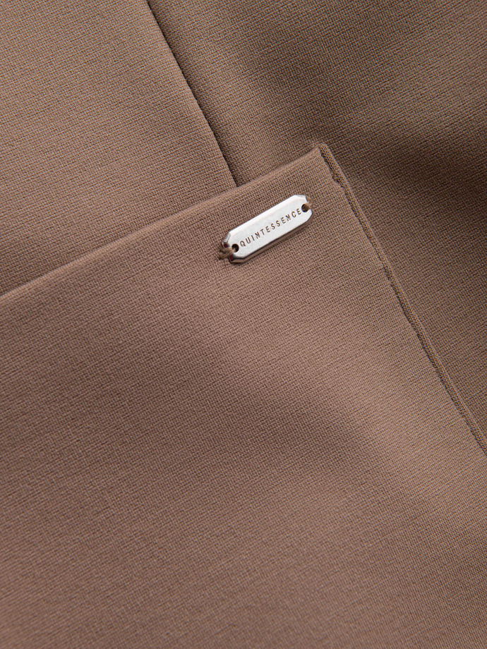 Blazer pentru bărbați cu buzunare aplicate - bej închis V3 OM-BLZB-0127