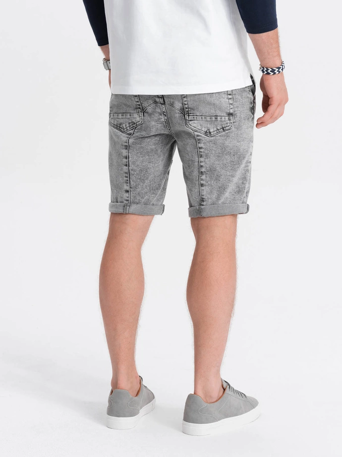 Pantaloni scurti din denim barbati - gri W361