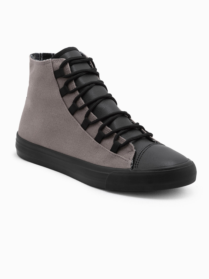 Pantofi bărbați pantofi de sport din materiale combinate - grafit V8 OM-FOTH-0143