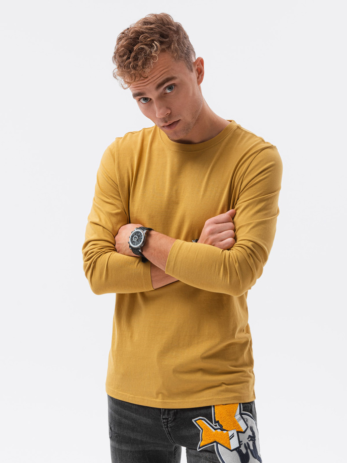 Men's plain longsleeve - mustard L138