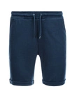 Pantaloni scurți tricotați pentru bărbați cu talie elastică - albastru marin V1 OM-SRCS-0107