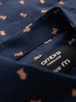 Pánske bavlnené vzorované tričko SLIM FIT - atramentové V3 OM-SHCS-0151