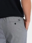 Vyriškos REGULAR FIT chino kelnės su elastine juosta - pilkos V2 OM-PACP-0157