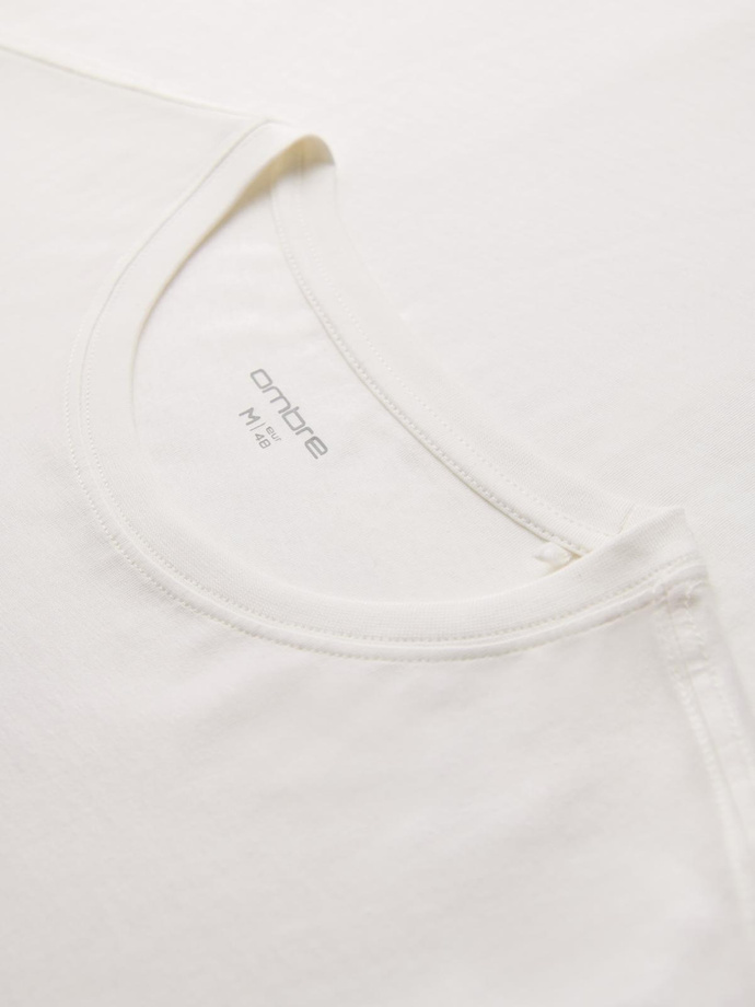 Men's cotton t-shirt with graphic print - white V1 OM-TSPT-0246